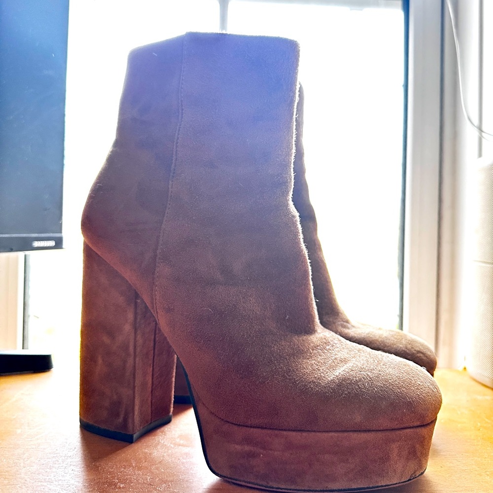 Coach Iona Bootie - dark tan suede